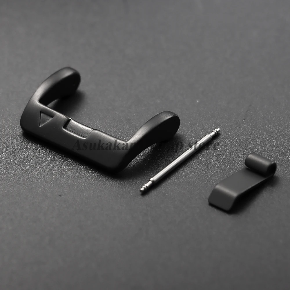 ブラックステンレス鋼時計バックル 22 ミリメートルガーミンナイロンシリコーン革時計ストラップ金属ボタン交換時計アクセサリー