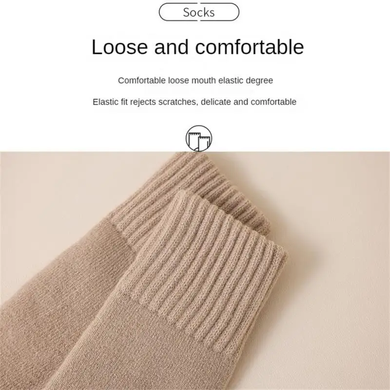 Autumn Winter Fleece Thick Warm Socks For Women Men Casual Solid Color Home Floor Crew Tube Socks Against Cold Snow Terry Socks