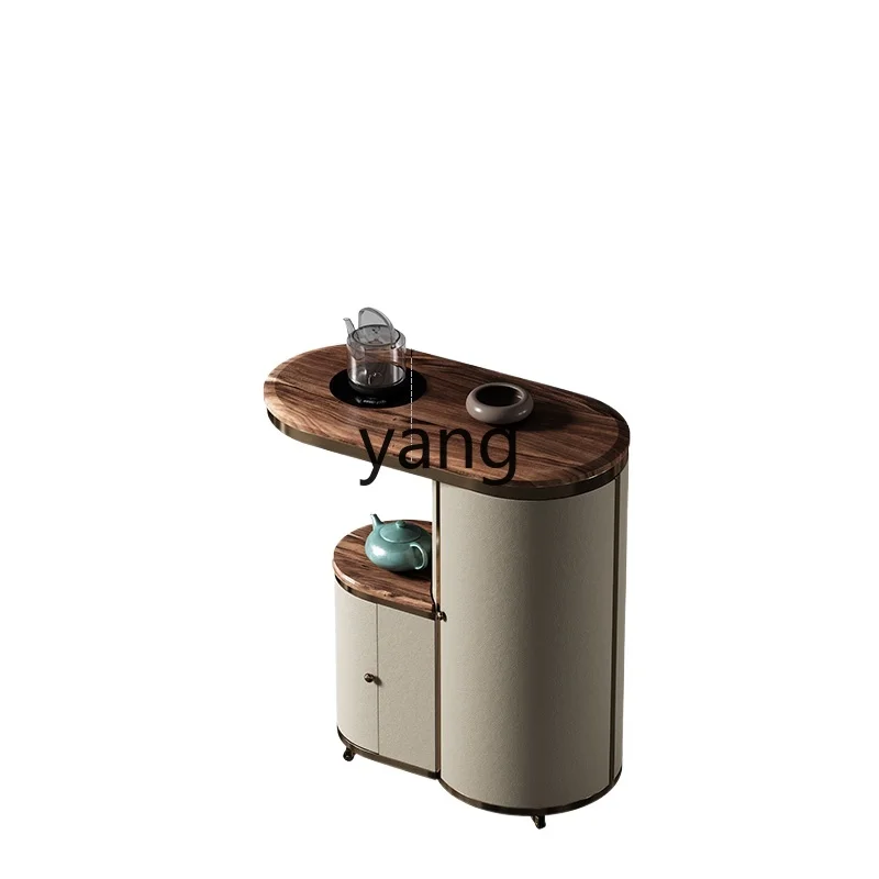 

CX Household High-End Solid Wood Tea Cart White Oak Tea Table Auxiliary Cabinet