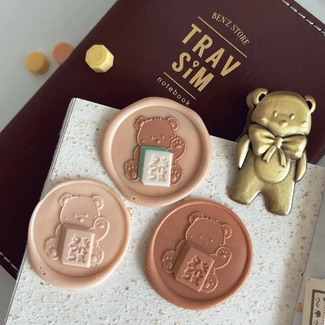 Diy Fire Seal Stamp Toy Seal Head Fine Carving Seal Head Multi-Layer Special-Shaped Embossed Brass Head Invitation Envelope Seal