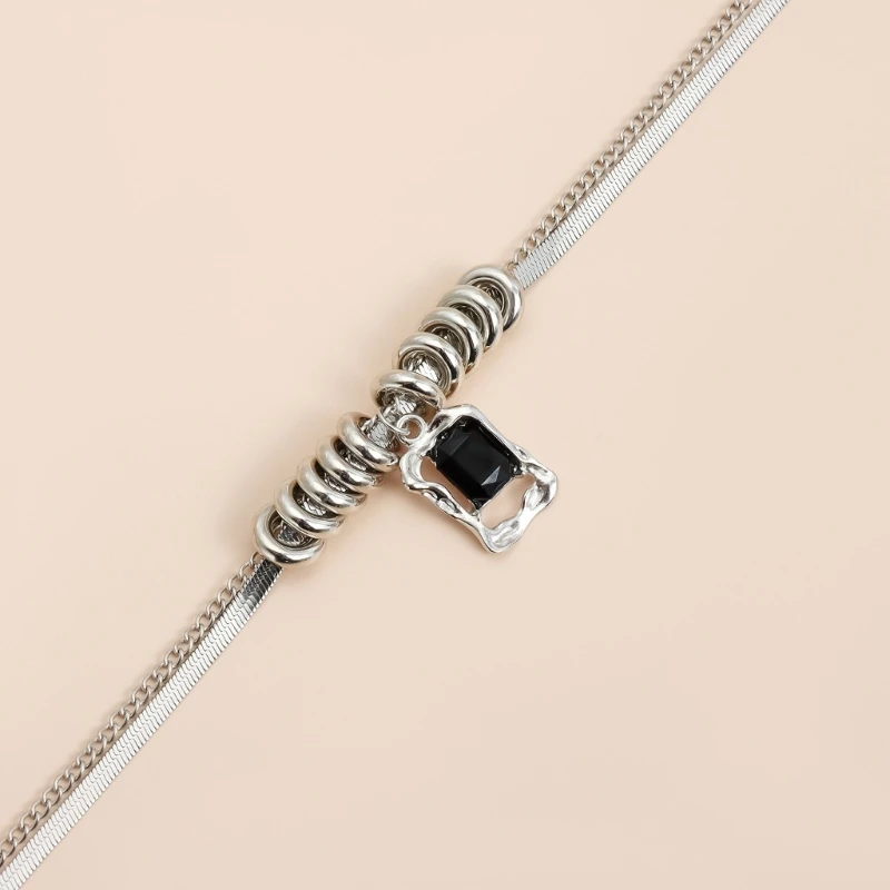 Fashion Forward Irregular Block Pendant Necklace Versatile Alloy Jewelry For Daily Wear Special Event E0BF