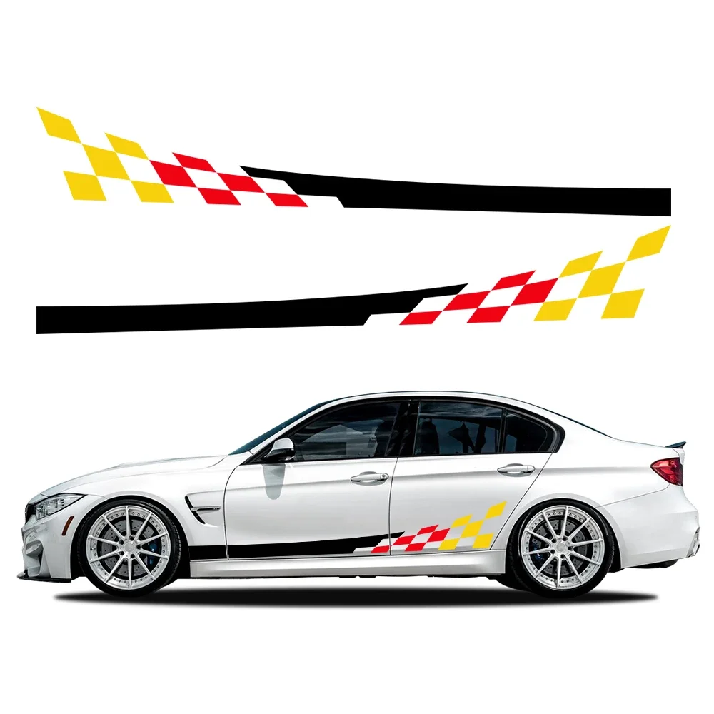 

Car Graphics Side Door Sticker Vinyl Racing Grid Decals Accessories For BMW 3 Series E46 E90 F30 E30 E36 M3 E92 F31 G20 E93 F34