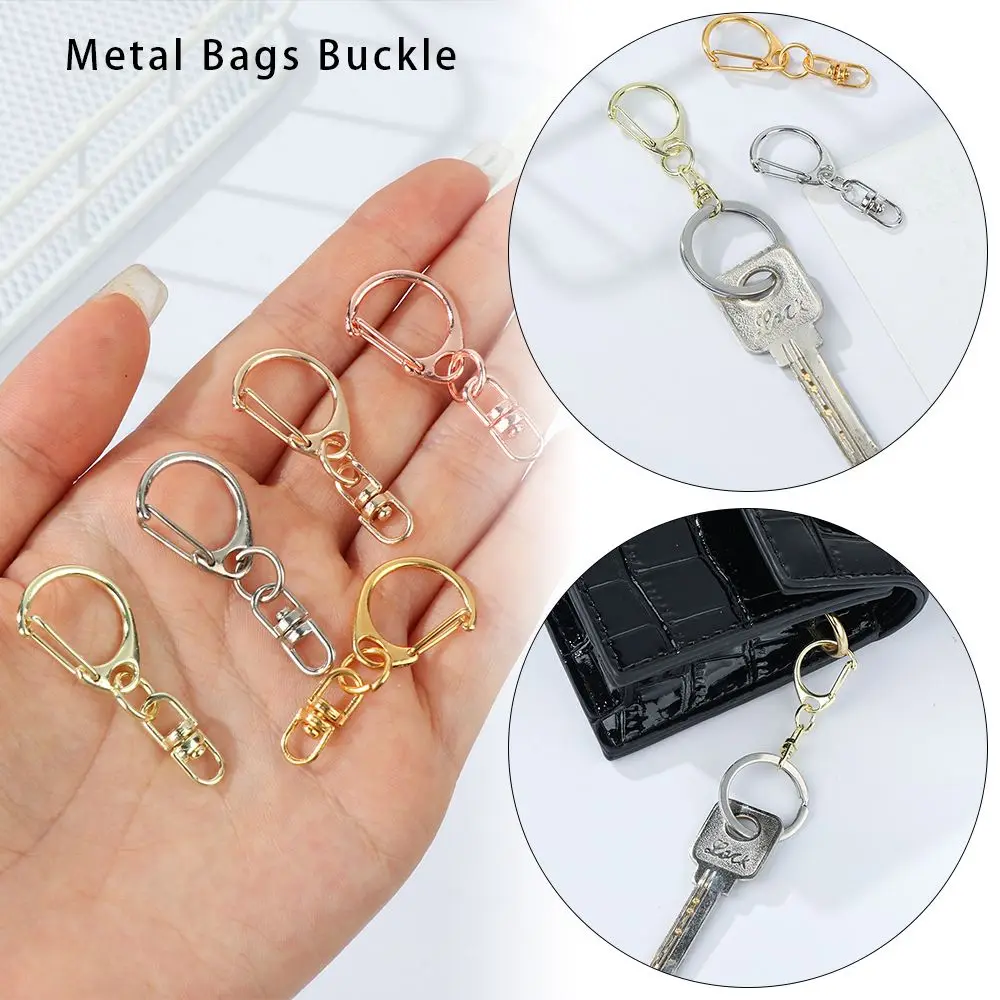 10Pcs Hardware Split Ring Bag Part Accessories DIY KeyChain Hook Lobster Clasp Collar Carabiner Snap Bags Strap Buckles