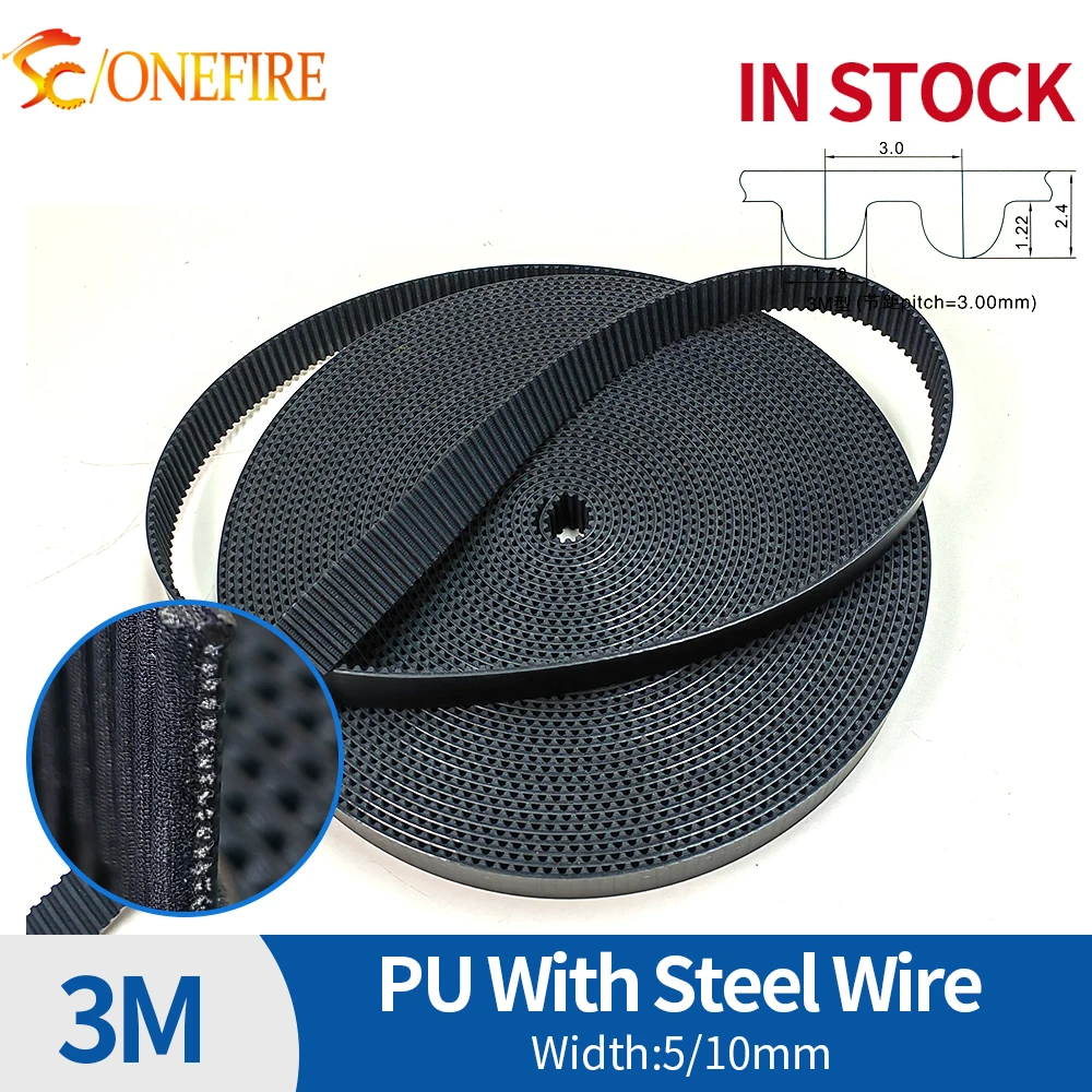 HTD3M Belt Black Pu…