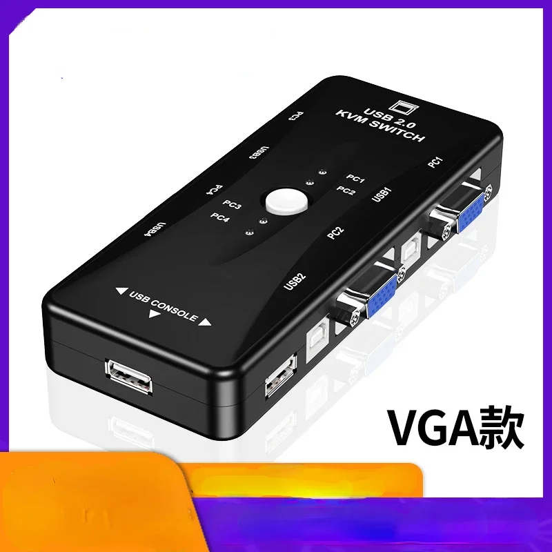 Switch KVM porta vga2: uno per due host, condivisione tastiera e mouse, USB sincrono