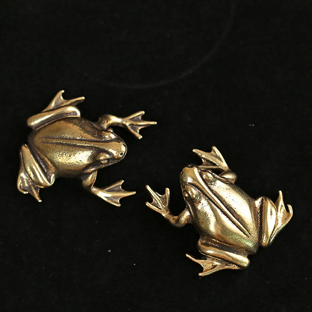 

Brass Frog Decor Small Lightweight Sculpture For Home Office Tea Table Decoration Frog Adornment Brass Crafts