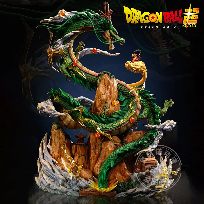 

23cmDragon Ball Divine Shenron Kid Goku Wish Granting Resin GK Statue Korin Temple Scene Super Saiyan God Aura Glow Limited