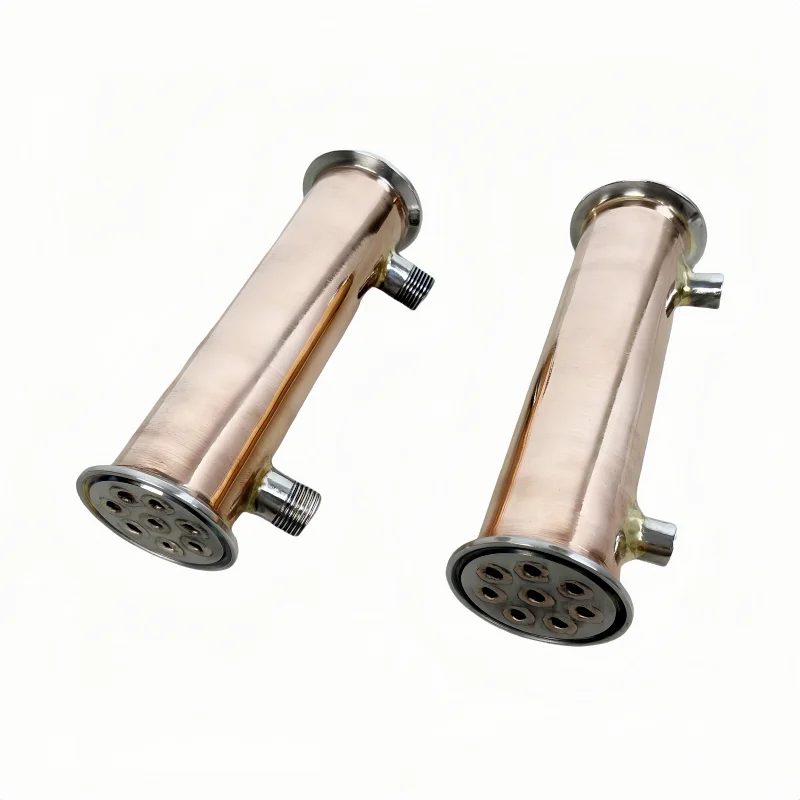 2inch FlangeOD64mm,Copper Sanitary Dephlegmator,L-200mm,8 Pipes Inside ID 8mm,Reflux,Condenser For Distillation