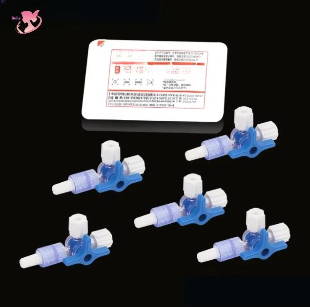 Medical three-way two-way disposable dispenser needle tube syringe adapter plug valve infusion tube medicine mixing device
