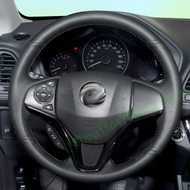 

Hand-sewn Non-slip Durable Leather Car Steering Wheel Cover for Honda Vezel XRV Fit Civic CRV Sport Accord Interior Accessories