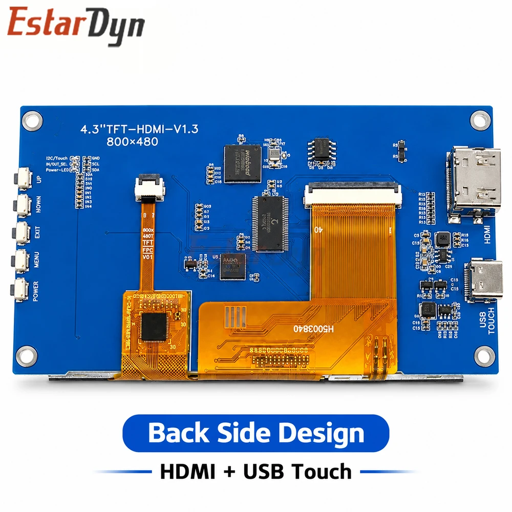 Estardyn 4.3 Inch Color TFT LCD 800x480 Resolution RGB Interface Touch Screen Display Panel Touch Module