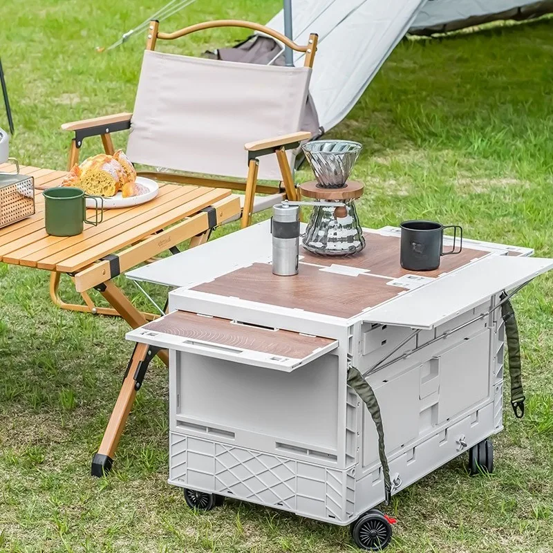 

Outdoor Multifunctional Folding Camping Box Cart Storage Box Portable Car Box Trailer