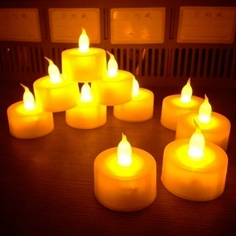 12/24/48pcs bezpłomieniowe Tealight LED świece oświetlenie ślubne romantyczne świeczki na dekoracja na przyjęcie ślubne urodzinowe