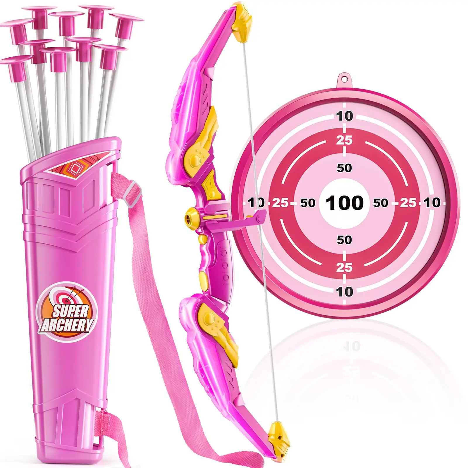 مجموعة القوس والسهم للأطفال مجموعة ألعاب الرماية ألعاب داخلية وخارجية للأولاد والبنات معدات تسلية ألعاب هدايا مثالية لـ #2