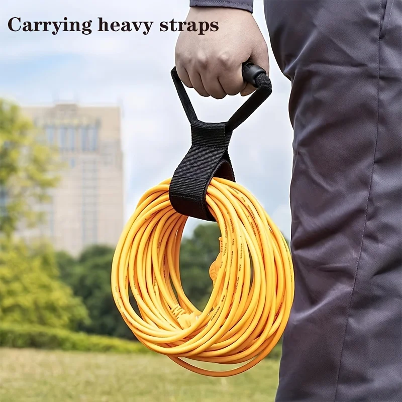 Easy Carry Extension Cord Holder Heavy Duty Storage Straps Heavy Duty Hook Loop Cord Carrying Strap Hanger Organizer with Handle