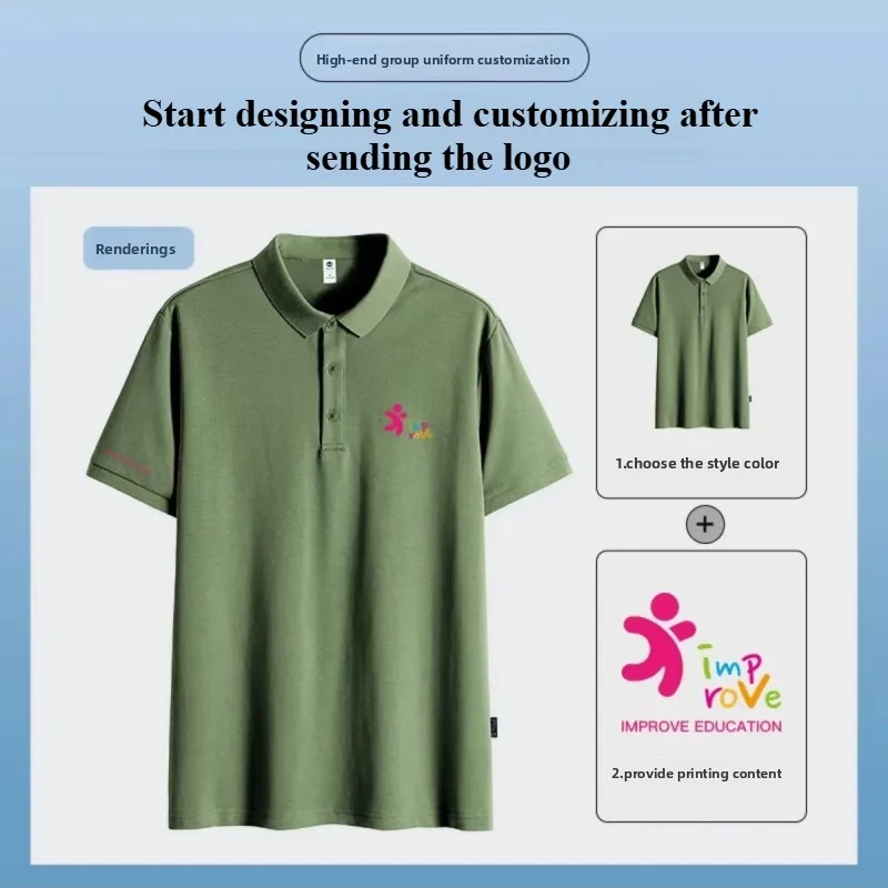 Breathable Casual Men's And Women's Short Sleeve Polo Shirts Customized Printed Logos Summer T-shirts Personalized Design Tops - Image 3