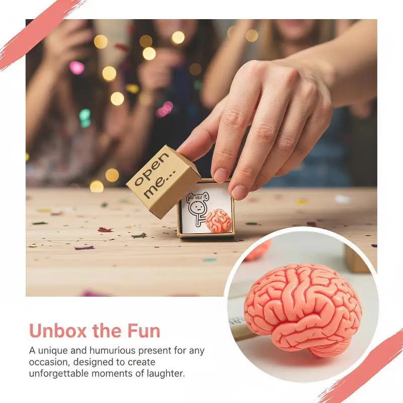 Creative Funny Prank Gift Box Joke Card & Cartoon Character Included 