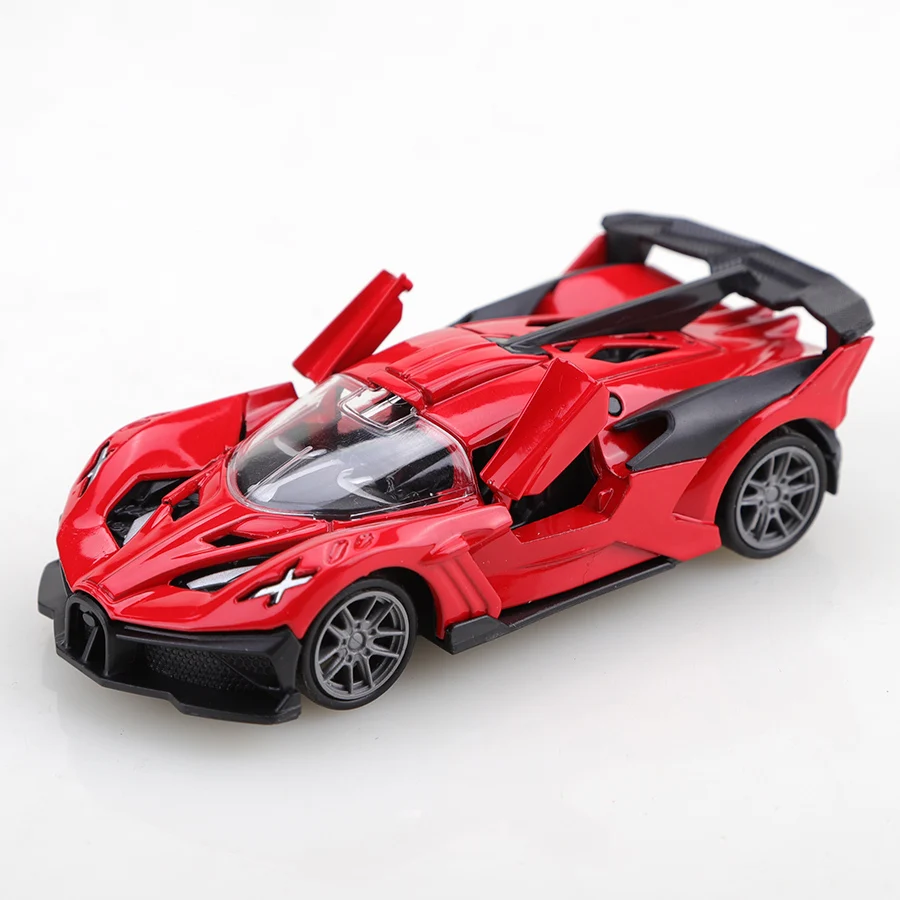 (Bagged) 1/43 Scale Racing Car Toy, Die-Cast Metal, Boy's Toy, Scissor Doors on Both Sides That Can Be Opened, Pullback Function