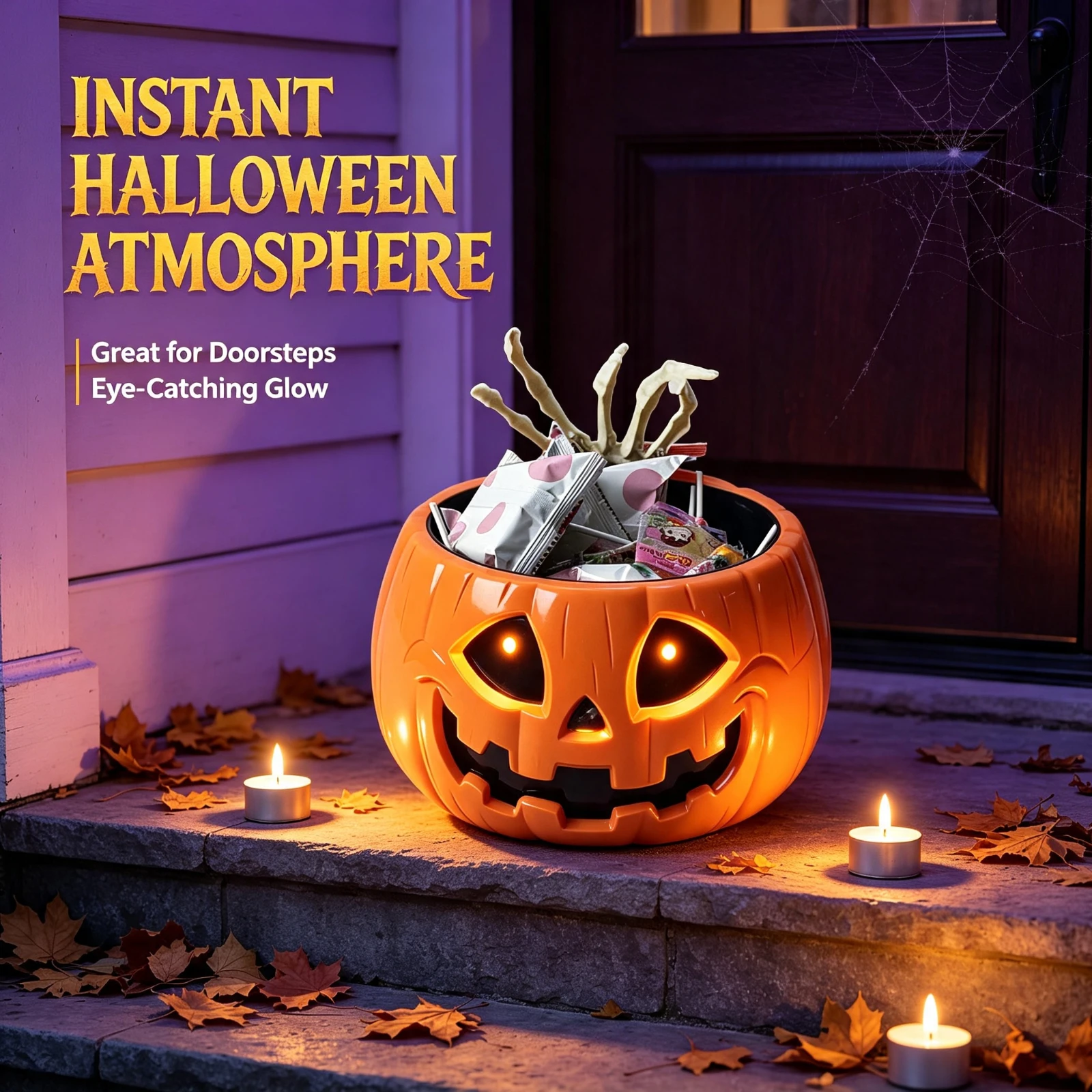 Electric Halloween Pumpkin Can - Home Decor Lighting Tricks recension och pris