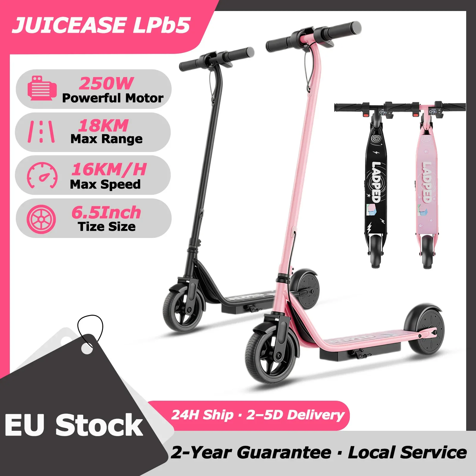 JUICEASE LPb5 Elektroroller für Kinder ab 6 Jahren, 16 km/h Höchstgeschwindigkeit, 18 km Reichweite, 3 Geschwindigkeitsmodi, Geschenk für Kinder, faltbarer Kinder-E-Scooter