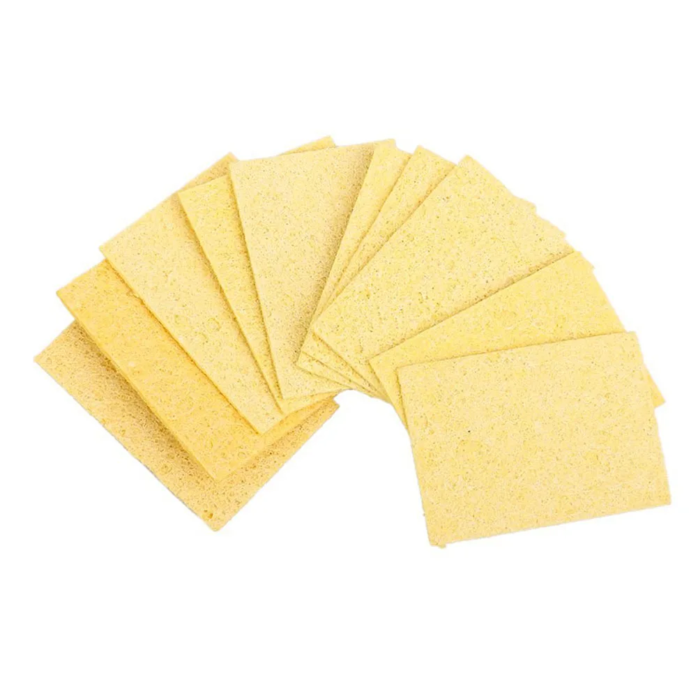 10pcs Soldering Iron Replacement Tips with 50mm X 35mm X 1mm Welding Cleaning Sponge Tin Removal for DIY Electronics