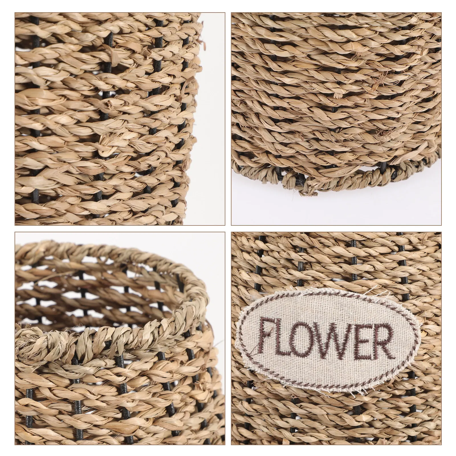 Rattan Flower Vase Dry Plant Container Decorative Vase for Home Garden Desktop Flower Arrangement Planter Weaving Planter