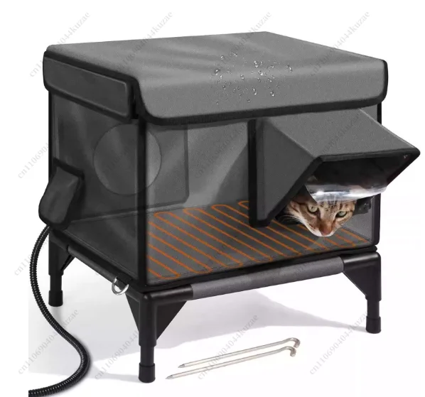 Waterproof Cat House Warm Heated Winter  House Insulated Outside Foldable Cats Nest Tent Sleeping Extra Large Warm Pet Room