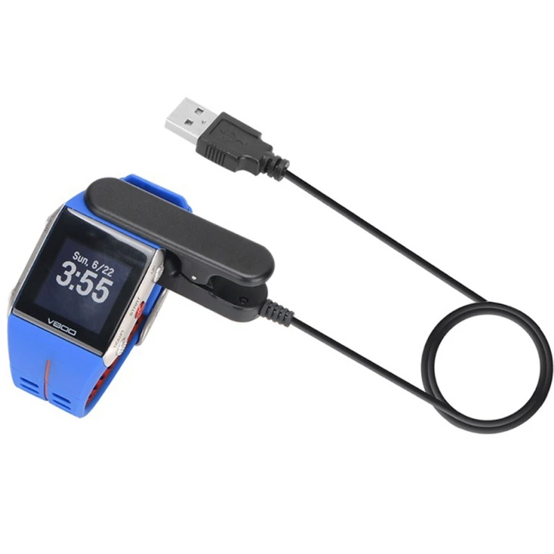 USB Clip Charger for Polar Smart Watch V800 Charger Portable Charging Cable Dock with Data Capabilities 100cm