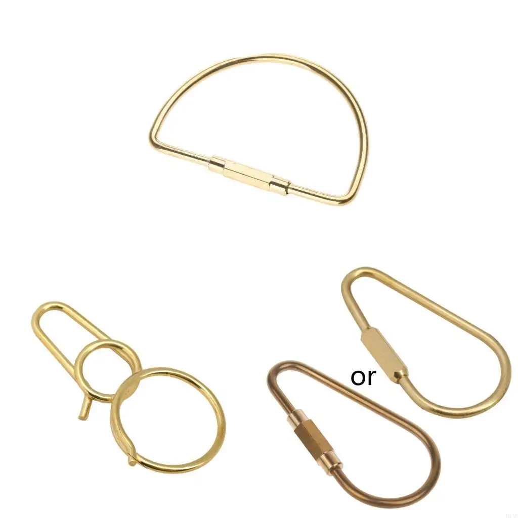 91AF Brass Screw Lock Keychain Durable Brass Lock Clip Holders Replacement