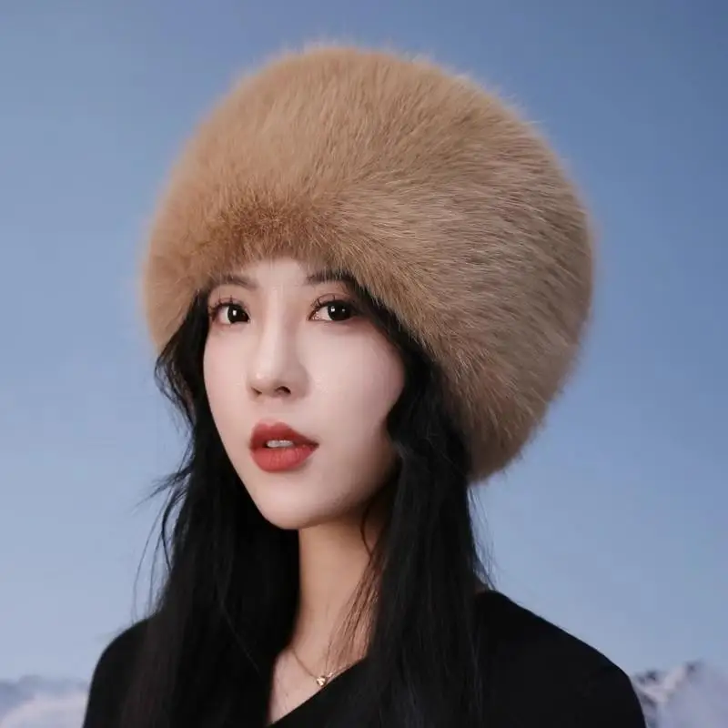 Mode moelleux fourrure bandeau femmes hiver chapeaux chaud coupe-vent en peluche Bomber russe casquettes en plein air Ski neige chapeau oreille plus chaud bonnets