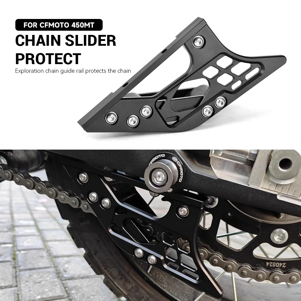 

Новинка для CFMOTO 450MT MT450 2024 2025, мотоциклетная цепь с ЧПУ, направляющая маятника, слайдер, роликовая защита цепи, защитная крышка, аксессуары