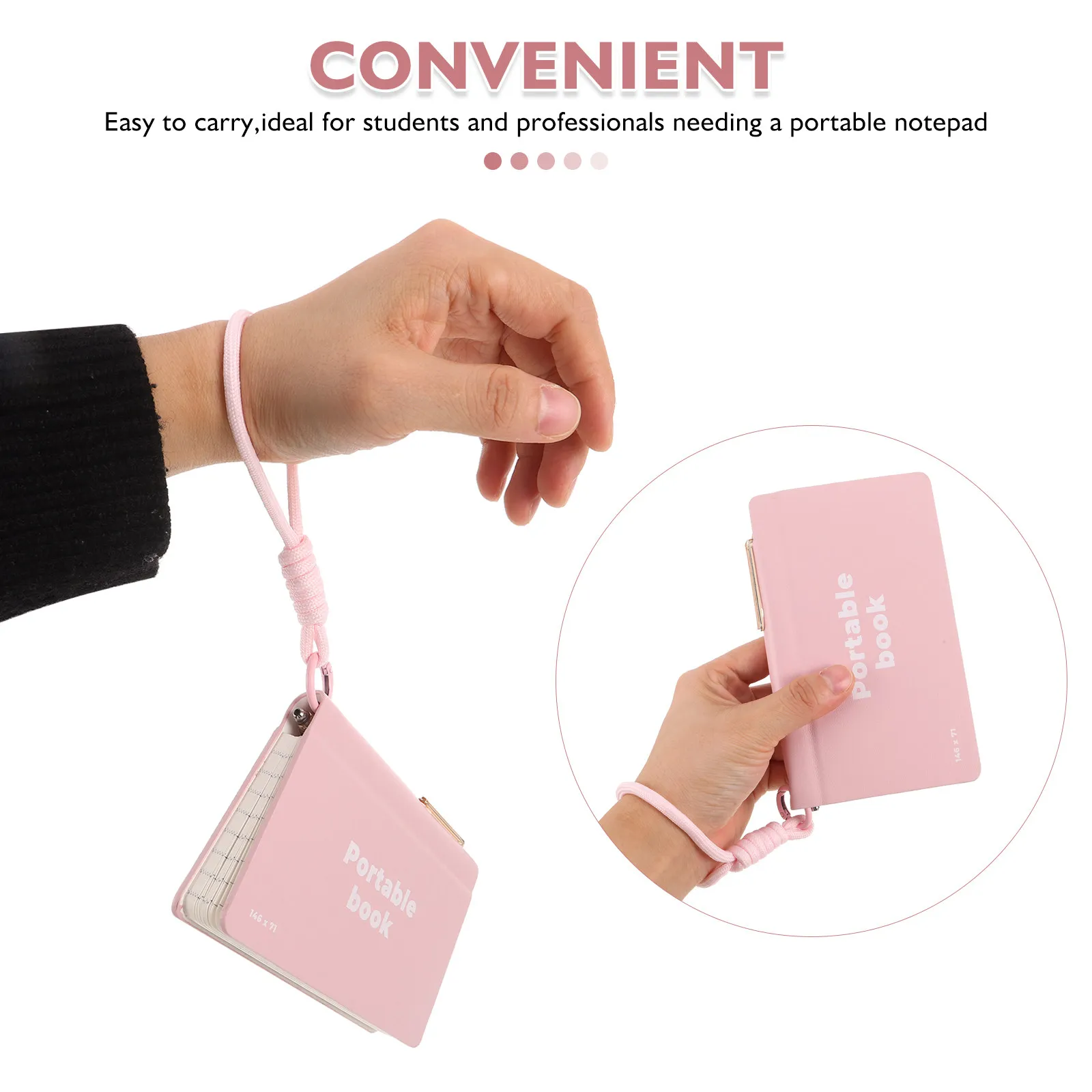 Pocket Notebook Journals Small Notepad Notebooks PU Hardcover Note pads with Silent Pen and Pen Holder Clip for Note Taking