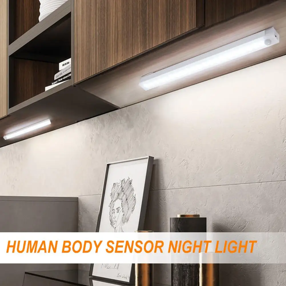 Luz LED de noche con Sensor de movimiento, luz de escalera humana inteligente, decorativa, cuerpo, armario, habitación, pasillo, pared, Sens Z2I5