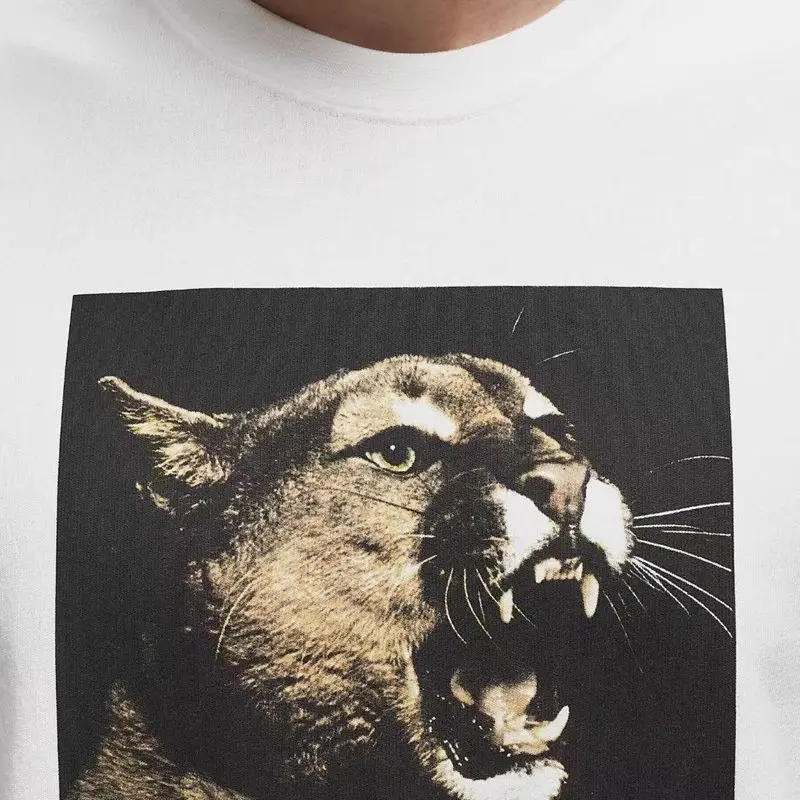 فقط الأبيض التي شيرت طافوا ليوبارد خلفية سوداء الجرافيك طباعة الرجال النساء الشارع الشهير القطن المحملة الحيوانات البرية موضة رداء علوي غير رسمي