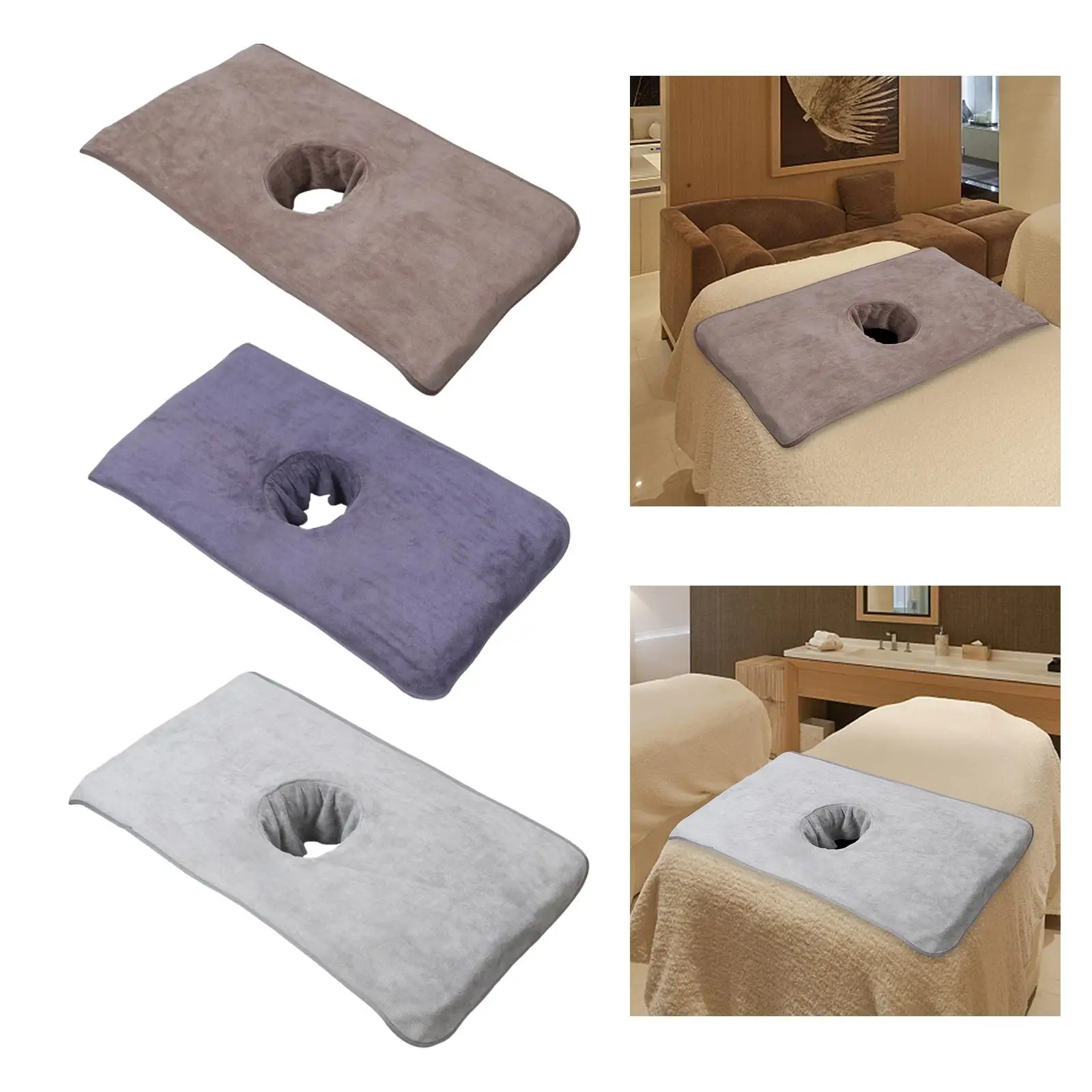 

Massage Table Towel Massage Supplies Protector Coverlet Reusable Face Pillow Towel with Hole Absorbent Towel for Massage Bed