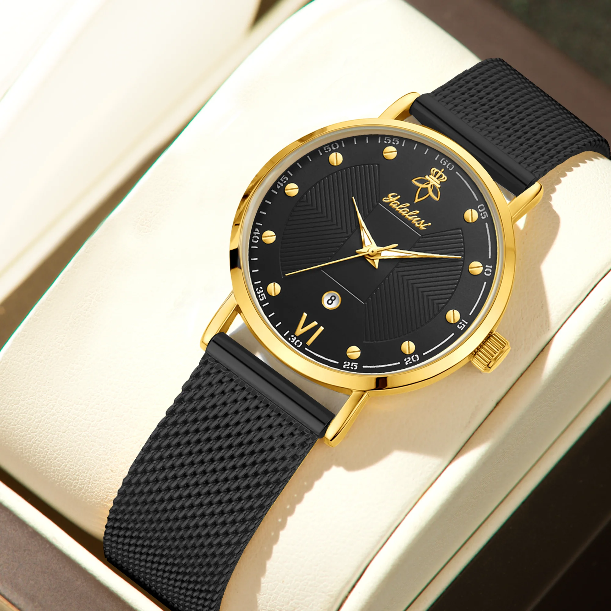 YaLaLuSi Stylish Large-Dial Watches for Men and Women: Minimalist Quartz Couple’s Watches for the Workplace Reloj