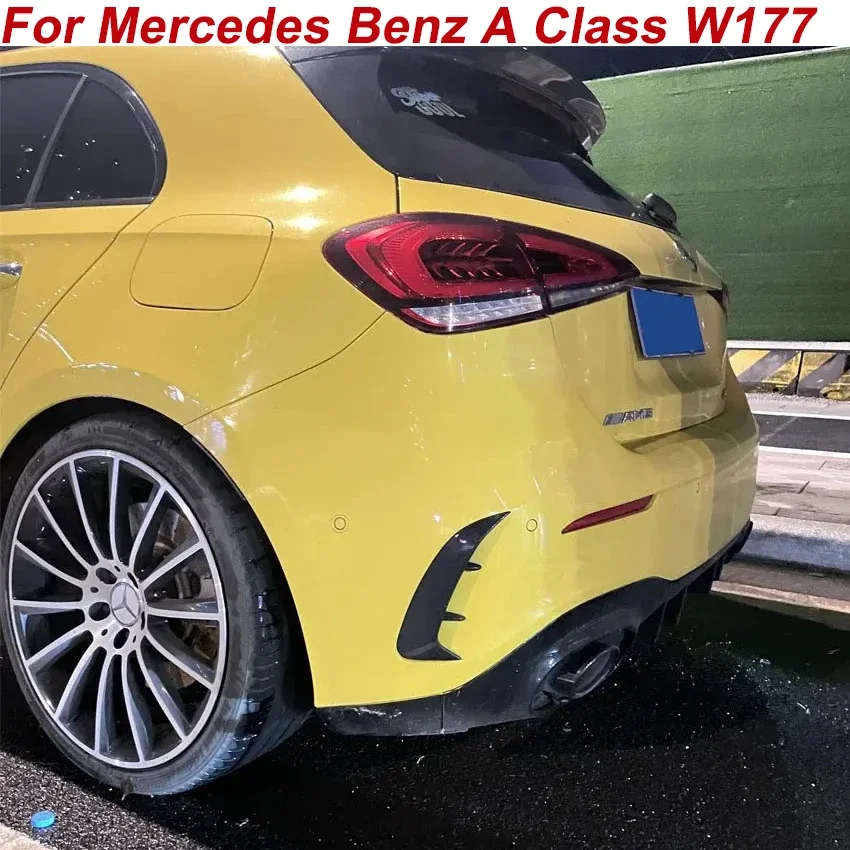 For Mercedes Benz A Class W177 Hatchback Sedan A180 A200 A220 A35 A45 AMG 2018-2023 Rear Bumper Spoiler Side Air Vent Body Kit