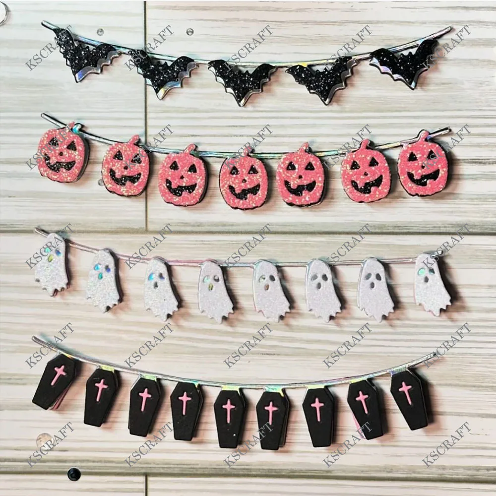 KSCRAFT Halloween Garlands Cutting Dies Stencils for DIY Scrapbooking Decorative Embossing DIY Paper Cards