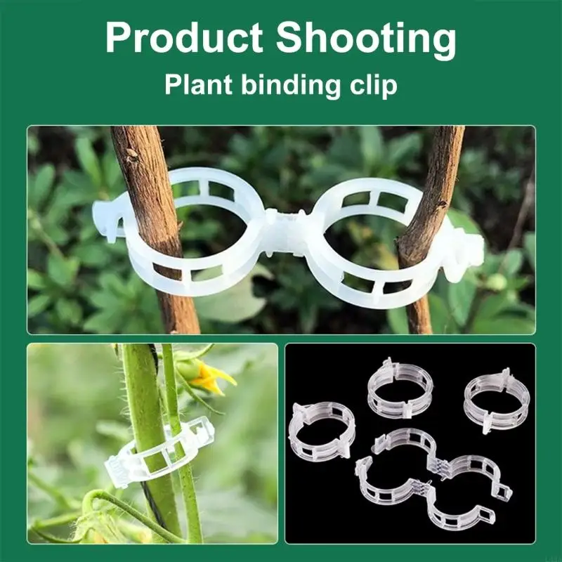 L43A 100/150/200/300/400/600Pcs Plant Support Clips Tomato Clip Vine Fixing Clips