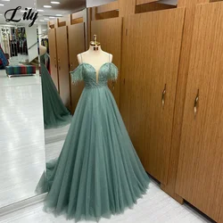 Lily Spaghetti Strap Prom Dress Sweetheart A Line Evening Dresses Gown Sequin Glitter Party Dress with Slit vestidos de fiesta