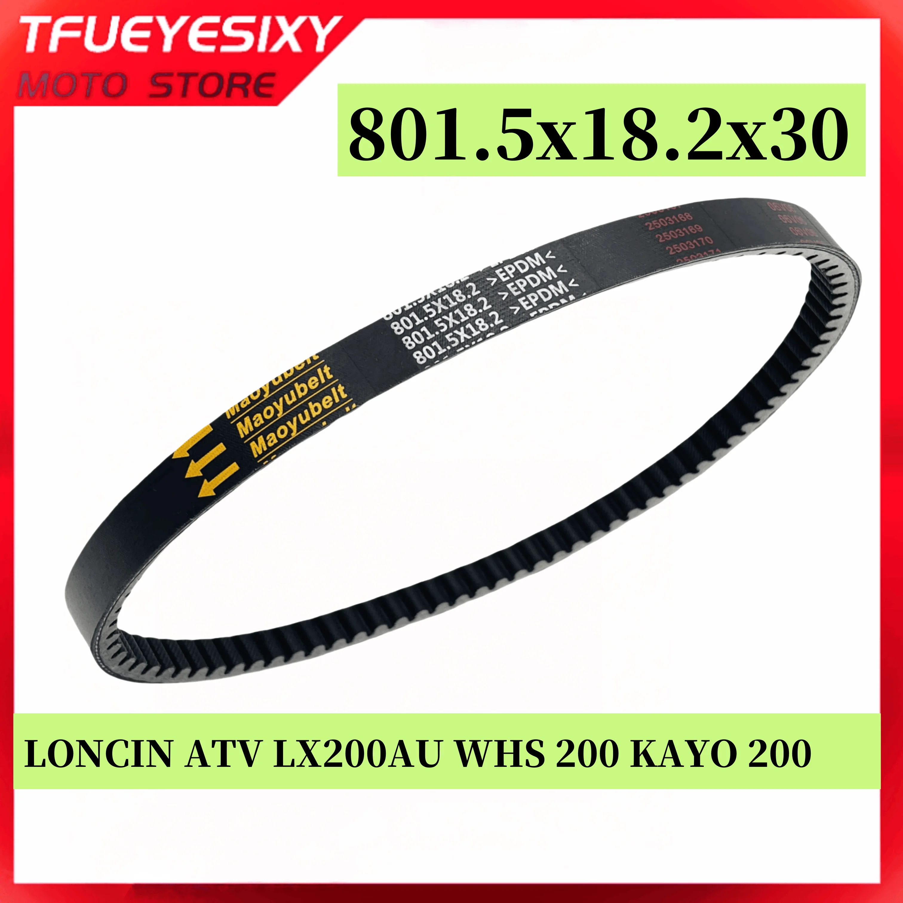 Correa de transmisión CVT 801.5 18,2 30 para LONCIN ATV LX200AU LX 200 WHS 200 KAYO 200 Loncin 200 (162FMK) ATV 801.5x18.2x30