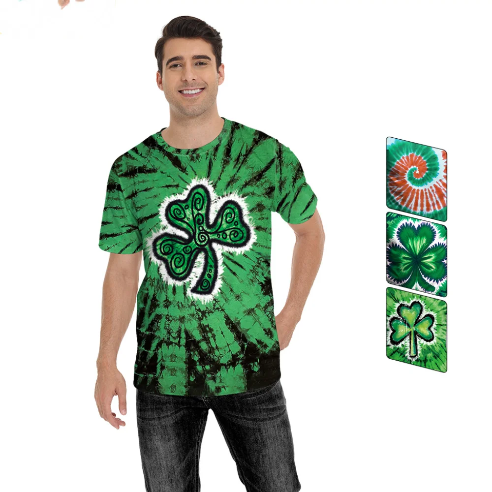 

Happy St Patricks Day Men's T Shirt Lucky Clover Print Irish Clothes Cosplay Costumes Adult Funny Short Sleeve Tops Tees