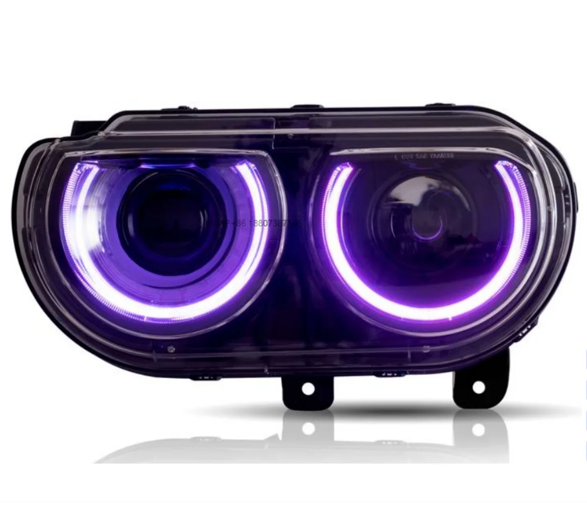 Projector Lens Latest Automotive Headlight Assembly for 2008-2014 for Dodge Challenger Hot Car Front Lamps