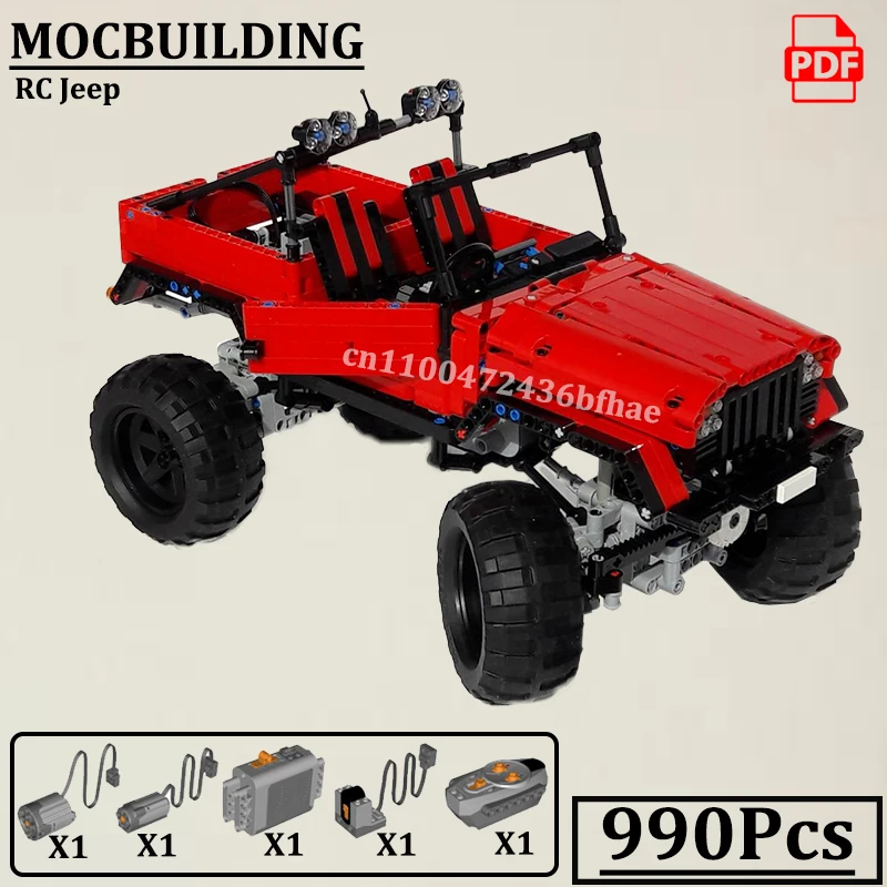 

Remote Off-road Vehicle RC Motor Cars MOCBUILDING Creative Bricks Jeep Model Technology Construction Bricks Toys Gift