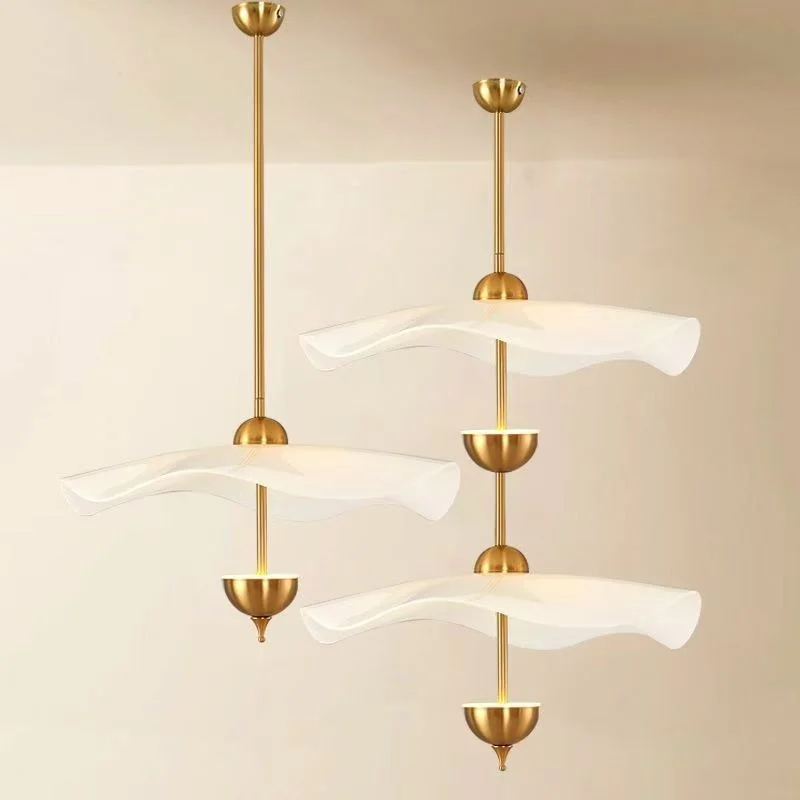 

Nordic Postmodern Minimalist Designer Restaurant Chandelier Art Acrylic Led Staircase Lighting Fixtures