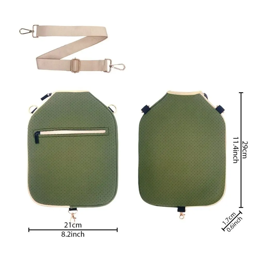 Torba crossbody na rakietki do pickleballa o dużej pojemności, zamykana na zamek błyskawiczny, z regulowanym paskiem, wodoodporna, profesjonalna, z pokrowcem na rakietkę.