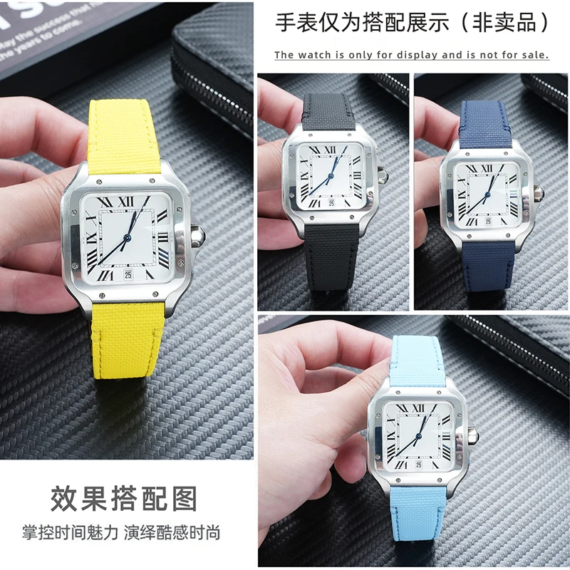 21mm Fluoro Rubber Watchband F - Cartier Watch Santos ulasan dan harga