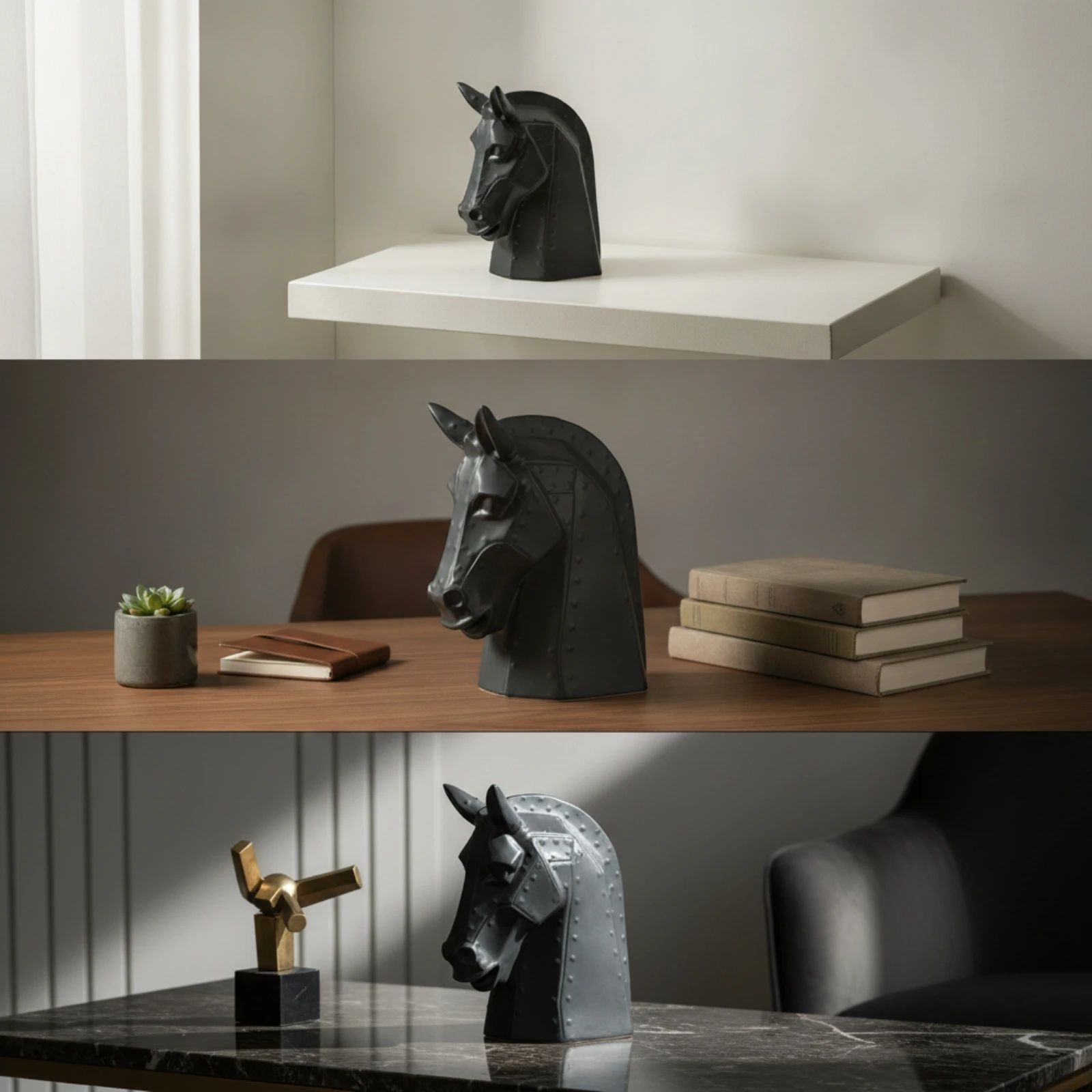 Horse Head Tissue Box Decorative Horse Head Tissue Box Cover Ornament Elegant Functional for Art Collectors, Living Room