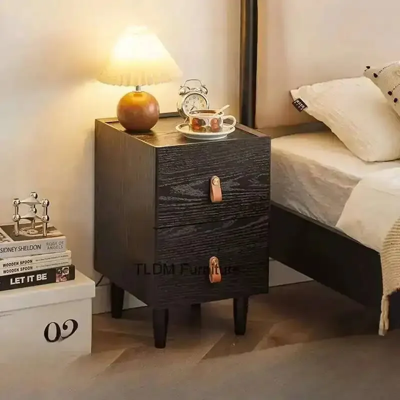 Comodini Storage Table Black Night Drawer Table Letto Nordic Aesthetic Trendy Simple Camera Luxury Bedside Bedroom Furniture