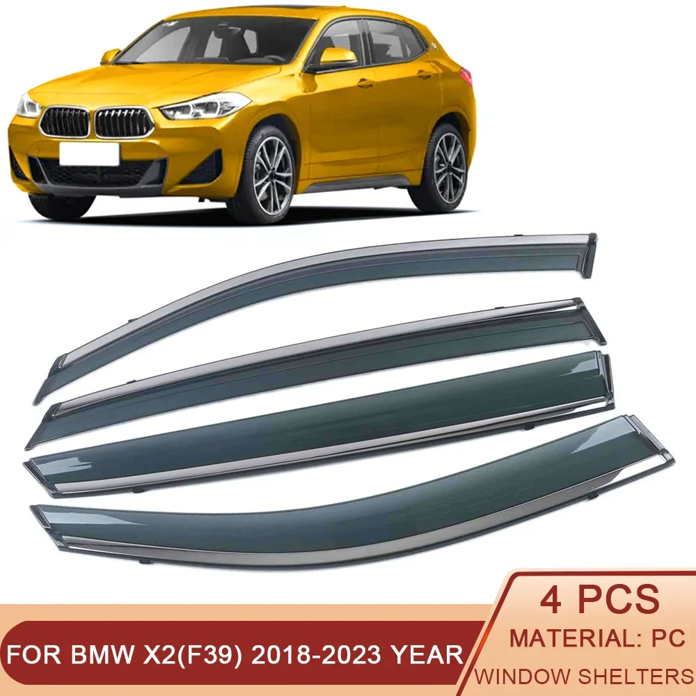 

For BMW X2(F39) 2018-2023 Car Window Sun Rain Shade Visor Shield Shelter Protector Cover Frame Sticker Exterior Accessories